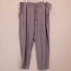 Point Sur Seaside gray linen blend cropped jogger pants-T18